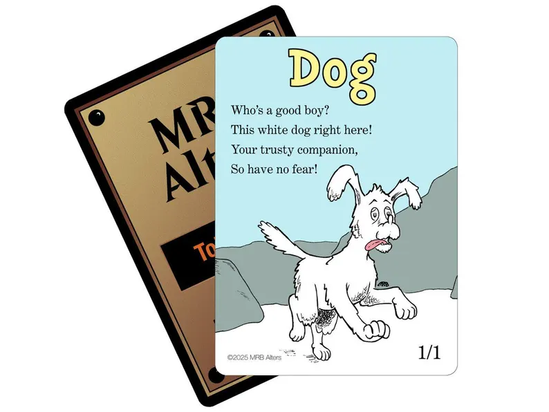 Whimsical Dog token (white)