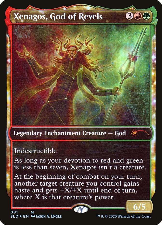 Xenagos, God of Revels - Full Art - Enchantment - Legendary - Showcase - Inverted (Foil)