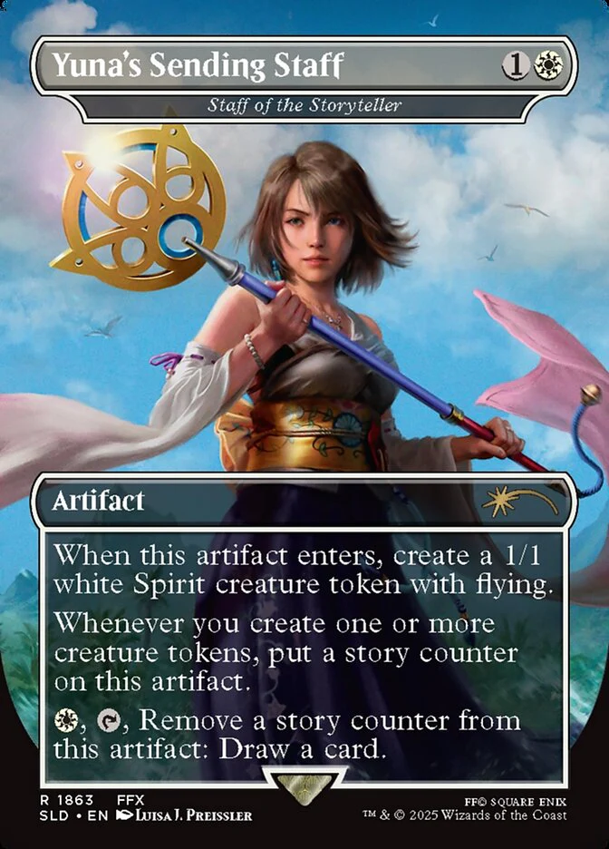 Yuna's Sending Staff - Staff of the Storyteller - Borderless - Full Art - Inverted